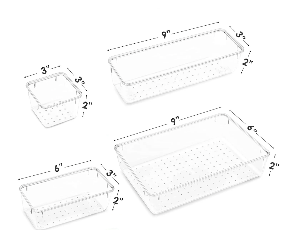 25 Pk Tableware Makeup Organiser Stackable