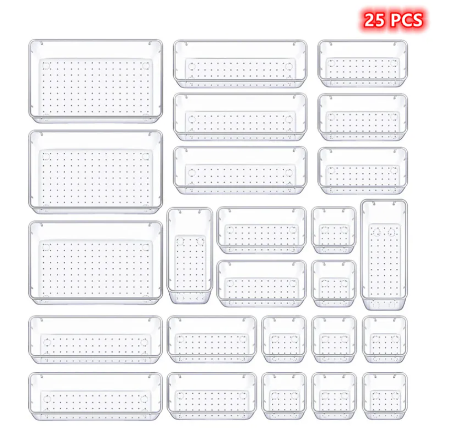 25 Pk Tableware Makeup Organiser Stackable